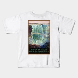 Vintage Travel Poster USA Niagara Falls Kids T-Shirt